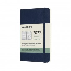 Щотижневик Moleskine Горизонтальний 2022 кишеньковий / Сапфір М’який (DSB2012WH2Y22)