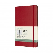 Щотижневик Moleskine Горизонтальний 2022 середній / Червоний (DHF212WH3Y22)