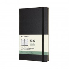 Щотижневик Moleskine Горизонтальний 2022 середній / Чорний (DHB12WH3Y22)