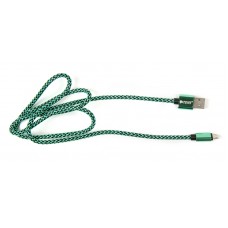 Кабель PowerPlant USB 2.0 AM/Micro B 1m, Green (CA910229) 