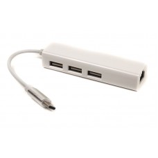 Перехідник PowerPlant USB 3.1 Type-C - USB 2.0 + Ethernet (CA910397)
