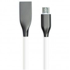 Кабель PowerPlant USB - microUSB, 1м, silicone, white (CA910700)