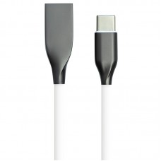 Кабель PowerPlant USB - Type-C, 1м, silicone, white (CA910717)