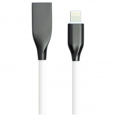 Кабель PowerPlant USB - Lightning, 1м, silicone, white (CA910724)