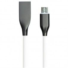 Кабель PowerPlant USB - microUSB, 2м, silicone, white (CA910731)