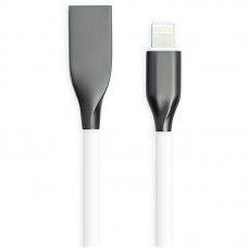 Кабель PowerPlant USB - Lightning, 2м, silicone, white (CA910755)