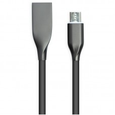 Кабель PowerPlant USB - microUSB, 2м, silicone, black (CA911233)