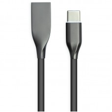 Кабель PowerPlant USB - Type-C, 2м, silicone, black (CA911257)