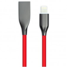 Кабель PowerPlant USB - Lightning, 1м, silicone, red (CA911400)