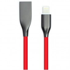 Кабель PowerPlant USB - Lightning, 2м, silicone, red (CA911417)