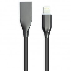 Кабель PowerPlant USB - Lightning, 1м, silicone, black (CA911790)