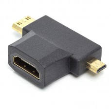 Перехідник PowerPlant HDMI (F) - mini HDMI (M) / micro HDMI (M) (CA912056)