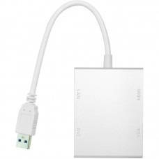 Перехідник PowerPlant USB 3.0 - HDMI, DVI, VGA, RJ45 Gigabit Ethernet (CA912087)