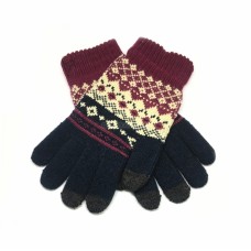 Перчатки для сенсорных экранов Touch Gloves with ornament dark blue/red size (L)