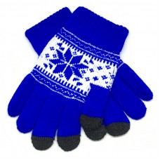 Перчатки для сенсорных экранов Touch Gloves with ornament blue/white size (S)