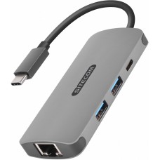 USB-хаб Sitecom USB-C to Gigabit LAN Adapter with USB-C to Power Delivery + 2 USB 3.0 (CN-378)