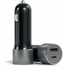 Зарядка Satechi USB Car Charger with Type C Space Grey (ST-TCUCCM)