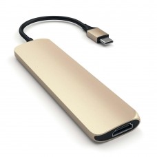 USB-хаб Satechi Aluminum Type-C Slim Multi-Port Adapter 4K Gold (ST-CMAG)