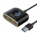 Мультипортовий адаптер Baseus Square round 4in1 USB HUB 1m, Black (CAHUB-AY01)