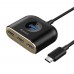 Мультипортовий адаптер Baseus Square round 4in1 USB HUB 0.17m, Black (CAHUB-BY01)