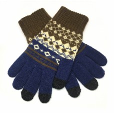 Перчатки для сенсорных экранов Touch Gloves with ornament blue/brown size (M)