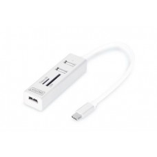 Концентратор DIGITUS USB 2.0 (AF/Type-C) OTG (кардрідер+USBx2) (DA-70243)