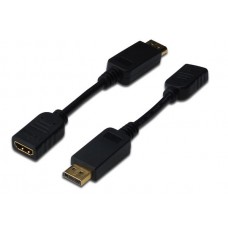 Адаптер ASSMANN DisplayPort to HDMI (AM/AF) 0.15m Black (AK-340408-001-S)