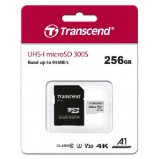 Карта памяти Transcend 256GB microSDXC C10 UHS-I R95/W45MB/s + SD адаптер