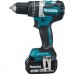 Шуруповерт Makita аккумуляторный с ударом, LXT, 18В, 3Аг х 2шт, DC18RC, кейс, 54 / 30Нм