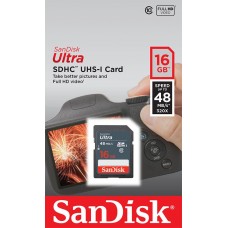 Карта памяти SanDisk 16GB SDHC C10 UHS-I R48MB/s Ultra