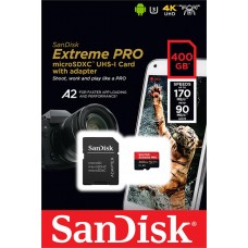 Карта памяти SanDisk 400GB microSDXC C10 UHS-I U3 A2 R170/W90MB/s Extreme Pro V30 + SD