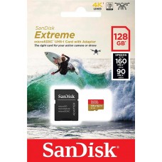 Карта памяти SanDisk 128GB microSDXC C10 UHS-I U3 A2 R160/W90MB/s Extreme V30 + SD