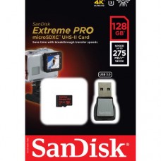 Карта памяти SanDisk 128GB microSDXC C10 UHS-II U3 R275/W100MB/s 4K Extreme Pro + USB 3.0 reader