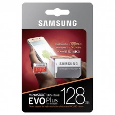 Карта памяти Samsung 128GB microSDXC C10 UHS-I U3 R100/W90MB/s Evo Plus + SD адаптер