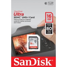 Карта памяти SanDisk 16GB SDHC C10 UHS-I R80MB/s Ultra (SDSDUNC-016G-GN6IN)