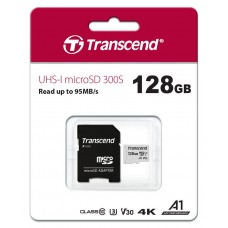 Карта пам'яті Transcend 128 GB microSDXC UHS-I U3 300S + SD Adapter TS128GUSD300S-A