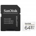 Карта памяти SanDisk 64GB microSDXC C10 UHS-I U3 V30 R100/W40MB/s High Endurance