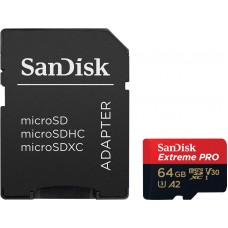 Карта памяти SanDisk 64GB microSDXC C10 UHS-I U3 R170MB/s Extreme Pro V30
