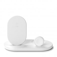Бездротовий зарядний пристрій Belkin 3-in-1 Wireless Pad/Stand/Apple Watch, white (WIZ001VFWH)