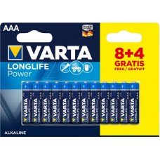 Батарейка VARTA LONGLIFE POWER AAA BLI 12 (8+4) ALKALINE