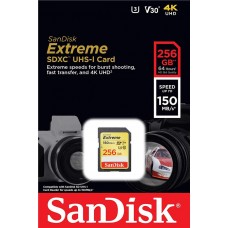Карта памяти SanDisk 256GB SDXC C10 UHS-I U3 R150/W70MB/s Extreme