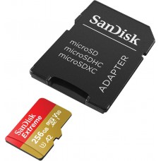 Карта памяти SanDisk 256GB microSDXC C10 UHS-I U3 A2 R160/W90MB/s Extreme V30 + SD