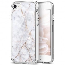 Чохол Spigen для iPhone 8 / 7 Ultra Hybrid 2 Marble, Carrara White (054CS24049)