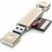 Адаптер Satechi Aluminum Type-C USB 3.0 and Micro/SD Card Reader Gold (ST-TCCRAG)