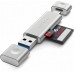Адаптер Satechi Aluminum Type-C USB 3.0 and Micro/SD Card Reader Silver (ST-TCCRAS)