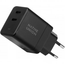 Адаптер живлення Native Union Fast GaN Charger PD 35W Dual USB-C Port Black (FAST-PD35-BLK-EU)