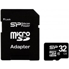 Карта памяти SILICON POWER microSDHC 32 GB card Class 10 + адаптер