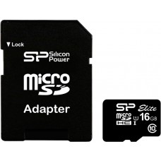 Карта памяти SILICON POWER microSDHC 16 GB Class 10 UHS-I Elite + адаптер