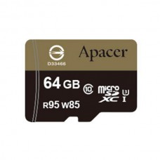 Карта памяти APACER microSDXC 64GB UHS-I U3+adapter (R95, W85MB/s)