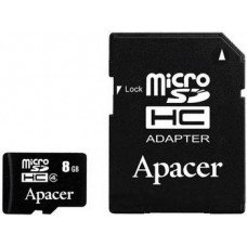 Карта памяти APACER microSDHC 8GB Class 4+adapter